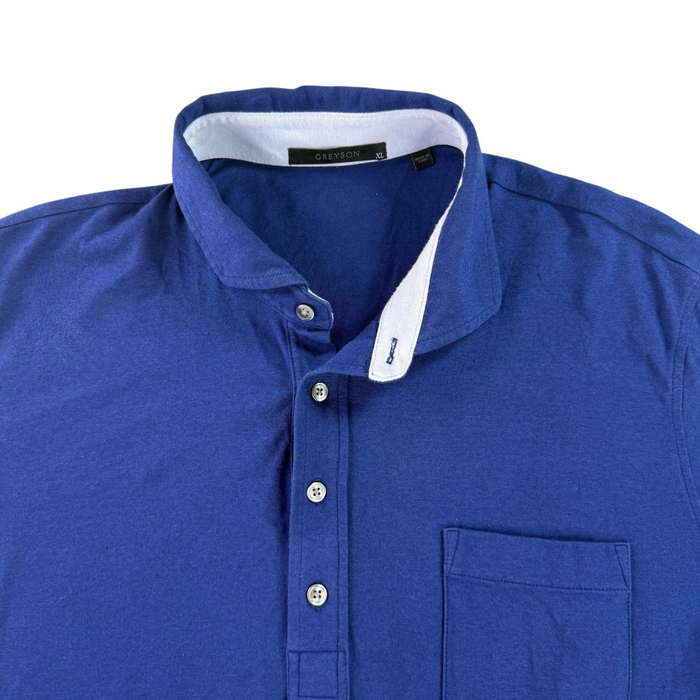 Greyson Polo Shirt Men XL Blue Pima Cotton Modal Blend Short Sleeve Pocket